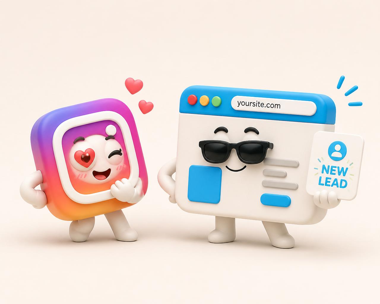 N20 mascots — Instagram flirting with a website
